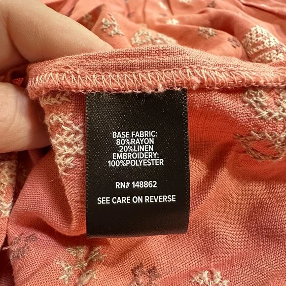 Torrid Linen Eyelet Tunic Embroidered Size XL Square Neck Flutter Boho Hippie - Picture 12 of 15